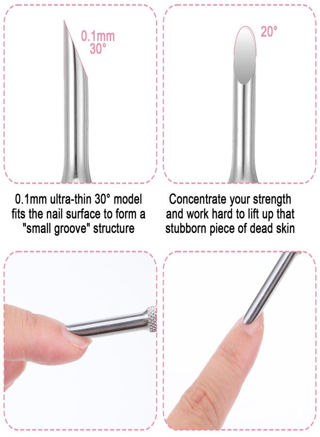 DOPENSPI 3PCS Dual Ended Cuticle Pusher, Pre-treatment Cuticle Remover with 5 Sheets Sandpaper 180 Grit Sanding Pads Pre Polishing Manicure Treatment Tool for Nail Art Dead Skin Remover Salon Home Use - Image 5